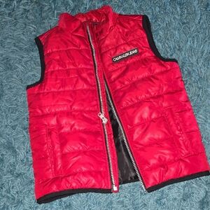 Calvin Klein Jeans Red Puffer Vest for Kids
